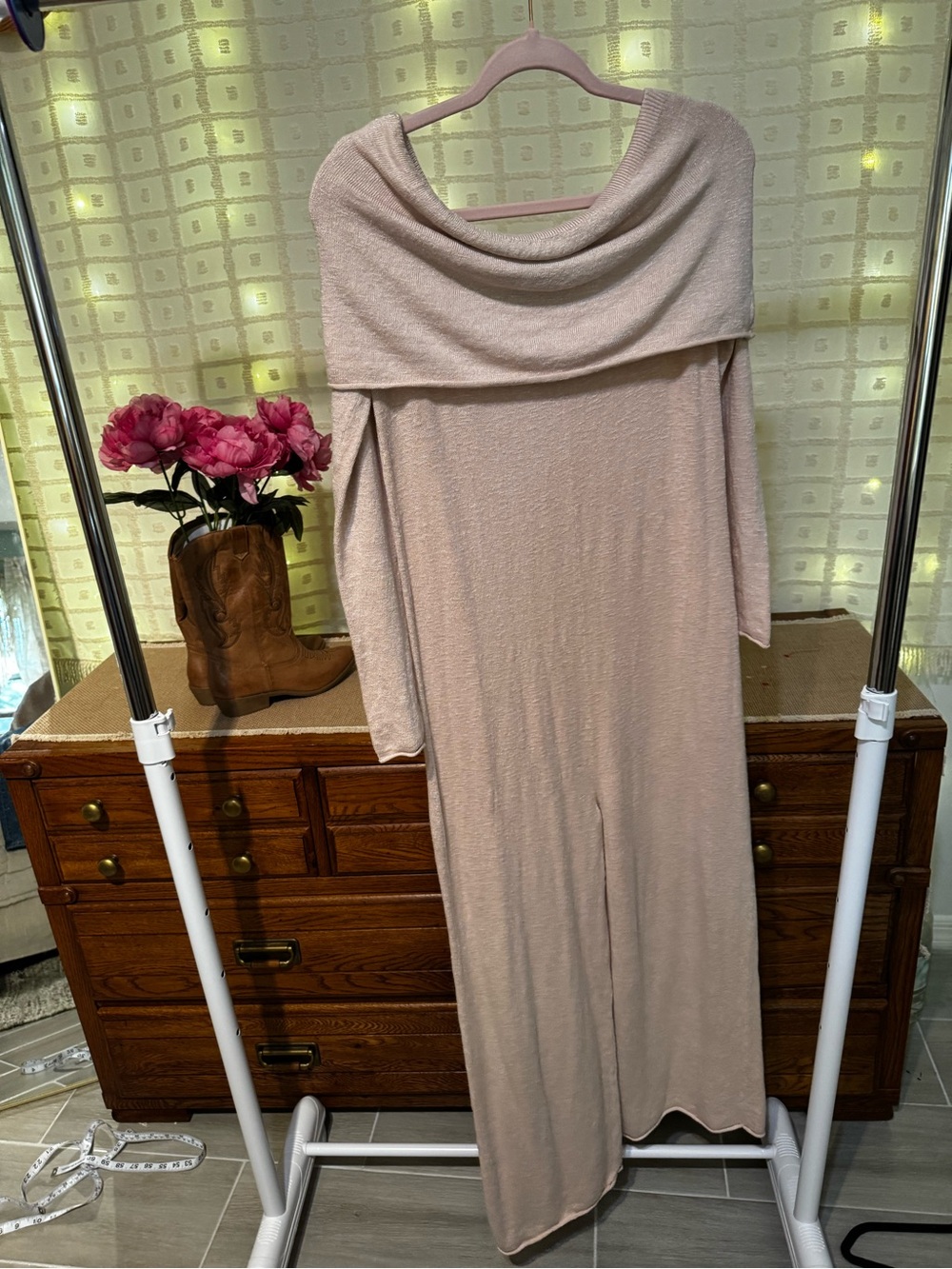 Free People Soft Blush Off-Shoulder Romper/Lounge